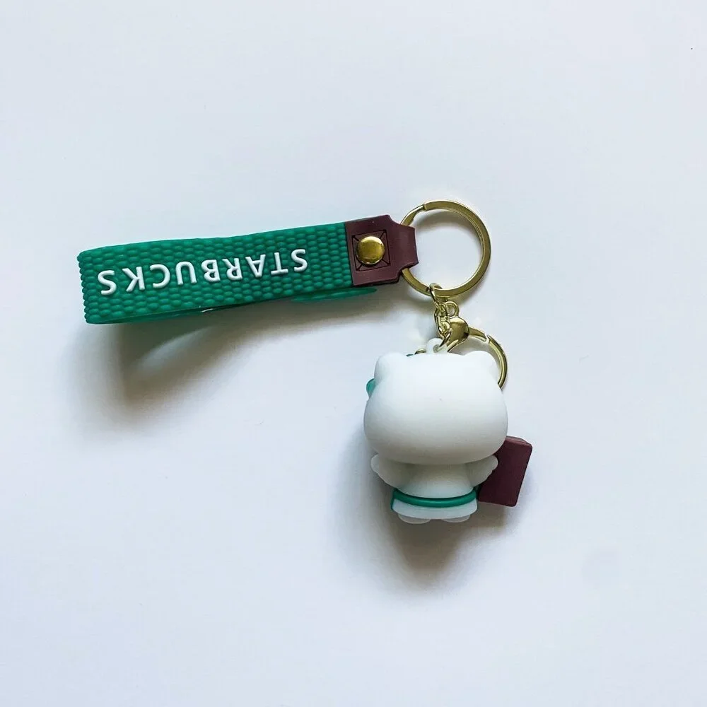 starbucks Hello Kitty Keychain Green Apron - Picture 3 of 3